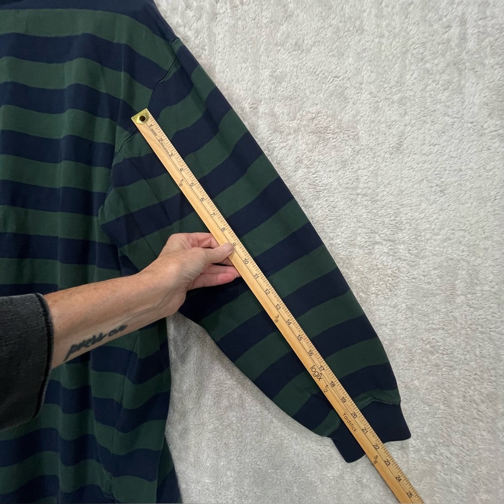 Vintage Mens Polo Ralph Lauren Rugby Striped Shirt Plaid Collar Prep Preppy XL - Picture 11 of 14